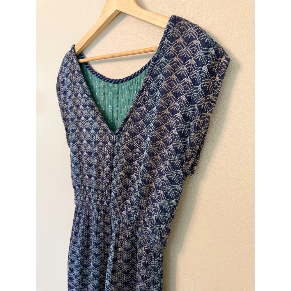 Ace & Jig Carnaby Jumpsuit Blue Geometric Cotton Gauze Size S Pockets - Picture 7 of 8